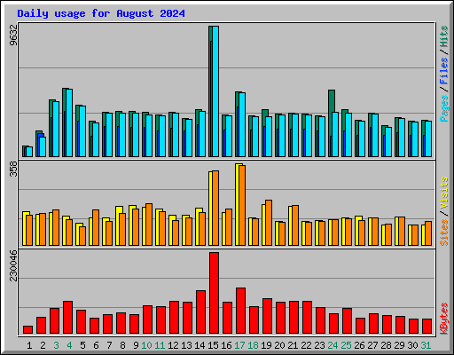 Daily usage for August 2024