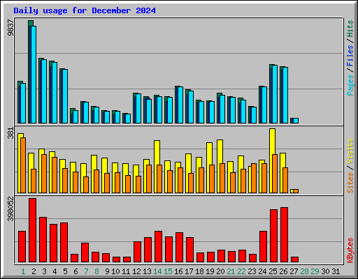 Daily usage for December 2024