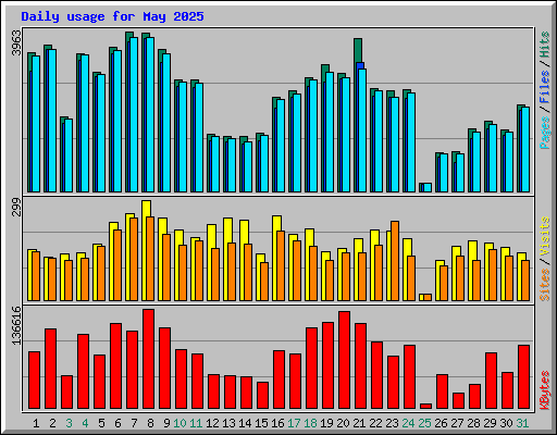 Daily usage for May 2025