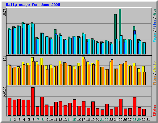Daily usage for June 2025